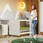 Berço Mini Cama Flocos Tigus Baby Off/ipê