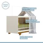 Berço Mini Cama Flocos Tigus Baby Off/ipê