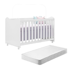 Berço Mini Cama Laura Branco Com Colchão