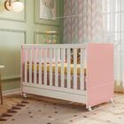 Berço Mini Cama Miguel Rosê Branco Com Colchão