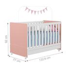 Berço Mini Cama Miguel Rosê Branco Com Colchão