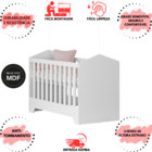 Berço Mini Cama Multifuncional Prático Durável Branco Branco