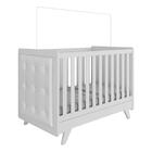 Berço Mini Cama Retrô Com Capitonê Branco Móveis Peroba