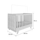 Berço Mini Cama Retrô Com Capitonê Branco Móveis Peroba