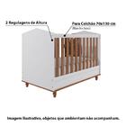 Berço Mini Cama Sweety com Pés em Madeira - Branco/Savana