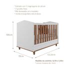 Berço Mini Cama Sweety com Pés em Madeira - Branco/Savana