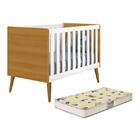 Berço Mini Cama Theo Retrô Com Pés Amadeirado E Colchão D18 -