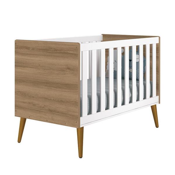 Berço Mini Cama Theo Retrô Com Pés Amadeirado - Reller Móveis