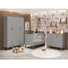 Berço Mini Sofá Americano 133cm Ayla Móveis Reller Cinza Fosco