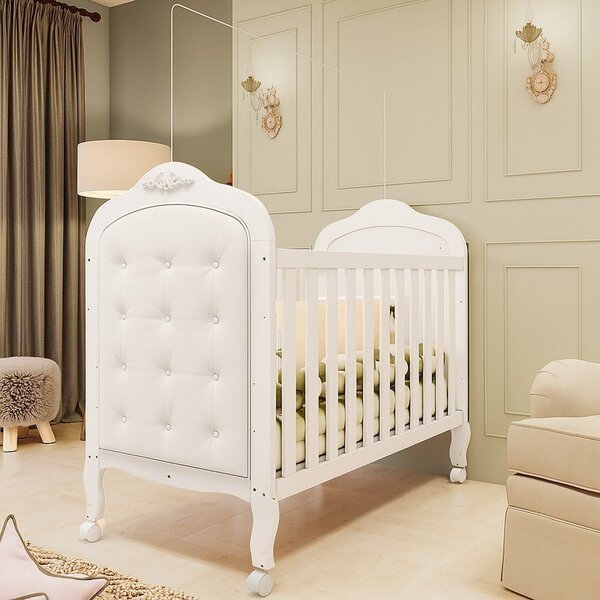 Berço Minicama 3 Em 1 Com Capitonê 100% Mdf Maya Espresso Móv