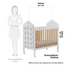 Berço Minicama 3 Em 1 Com Capitonê 100% Mdf Maya Espresso Móv