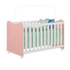 Berço Minicama Cristal Rosê E Branco