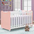 Berço Minicama Cristal Rosê E Branco