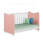 Berço Minicama Cristal Rosê E Branco