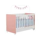 Berço Minicama Encanto Rosê E Branco