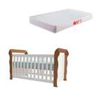 Berço Minicama Lara Branco E Madeira Com Colchão Infantil Bab
