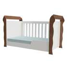 Berço Minicama Lara Branco E Madeira Com Colchão Infantil Bab