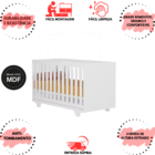 Berço Moderno 2x1 Suporte Mosquiteiro Prático Branco Branco