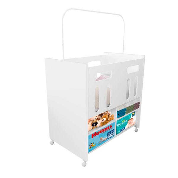 Berço Moises Dengo Com Rodízios E Grade Regulável Branco Mc