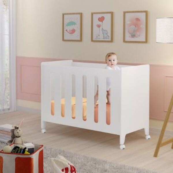 Berço Moises Encanto Cercado Para Bebe Grade Regulável Mdf
