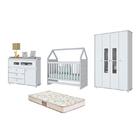 Berço Montessoriano Americano, Cômoda Aquarela E Guarda Roupa