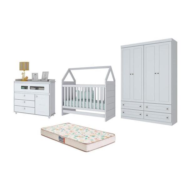 Berço Montessoriano Americano, Cômoda Aquarela E Guarda Roupa