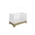 Berço Móveis Peroba Popy Retrô Em Mdf Branco Brilho/carvalho