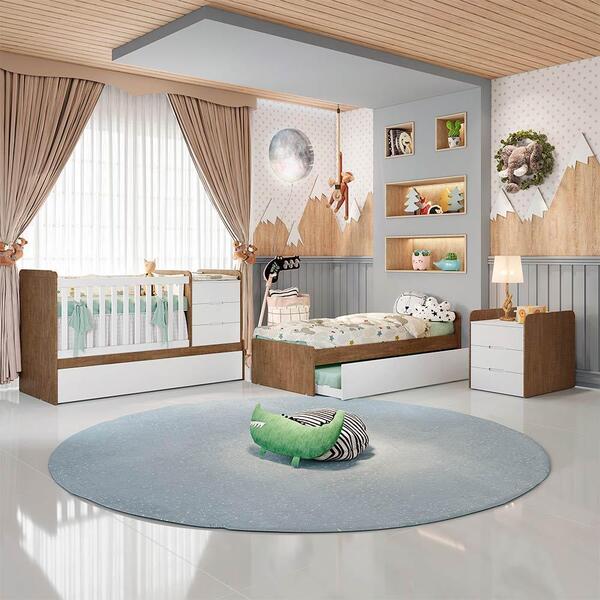 Berço Multifuncional Americano Cléo Amadeirado Carolina Baby