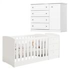 Berço Multifuncional Atlanta E Cômoda Infantil Americano Ambi
