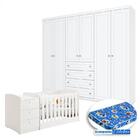 Berço Multifuncional Atlanta E Guarda Roupa 6 Portas American