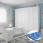 Berço Multifuncional Atlanta E Guarda Roupa 6 Portas American