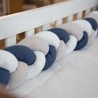 Berço Multifuncional Branco + Kit Berço Tutty Azul Carolina B