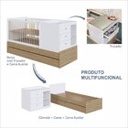 Berço Multifuncional Com Cama Auxiliar 3 Gavetas Aveiro Oak/b