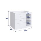 Berço Multifuncional Com Cama Auxiliar 3 Gavetas Branco