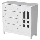 Berço Multifuncional E Cômoda Infantil Selena Branco Brilho -