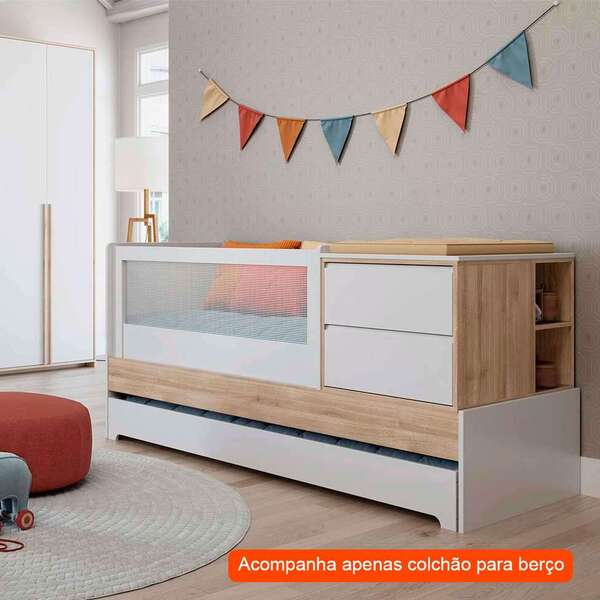 Berço Multifuncional Sol E Mar Com Colchão Guldi Baby D20 (10