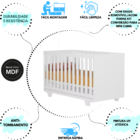 Berço P/ Quarto Bebê Grade Removível Colchão Confortável Bran