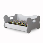 Berço Para Cachorro E Gato Pet Osso Com Colchonete Cinza