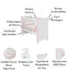 Berço Quarto Infantil Com Suporte De Mosquiteiro E Rodízios B