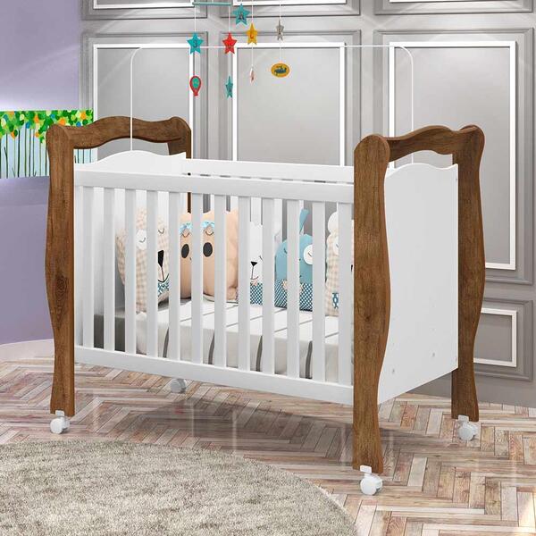 Berço Que Vira Cama Com Rodinhas Alvin Jequitibá Branco J&a