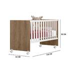 Berço Reto Frozen Com Rodízios Carvalho Branco Tana Decor