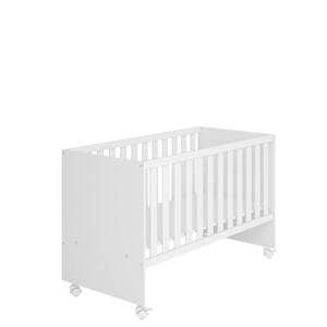 Foto de Berço Reto Infantil Encanto Feliz Com Mosquiteiro E Rodízios