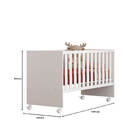 Berço Reto Infantil Encanto Feliz Com Mosquiteiro E Rodízios