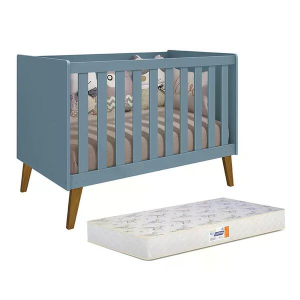 Berço Retrô Ayla Com Colchão D18 De 10cm - Reller Móveis