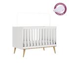 Berço Retrô Evolutivo Com Colchão Ludmila Branco Fosco Com Bé