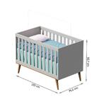 Berço Retrô Evolutivo Com Colchão Ludmila Cinza Fosco Com Bét