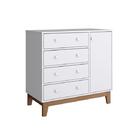 Berço Retrô Grade E Cômoda 4 Gavetas 1 Porta Retrô E Colchão