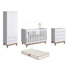 Berço Retrô Grade, Guarda Roupa Infantil 02 Gvts 02 Pts Retro