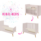 Berço Retro Old 03 Regulagens Em Mdf Rosa Potente