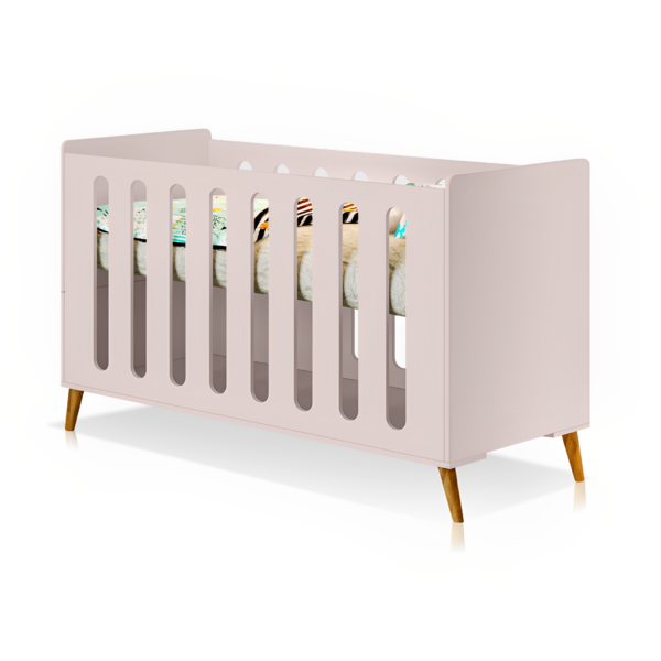 Berço Retro Old 03 Regulagens Em Mdf Rosa Potente